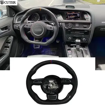 Стиль A5 S5, черный, из углеродного волокна, модифицированный автомобильный руль, рулевое колесо с переключателем передач для Audi A5 S5 12-16
