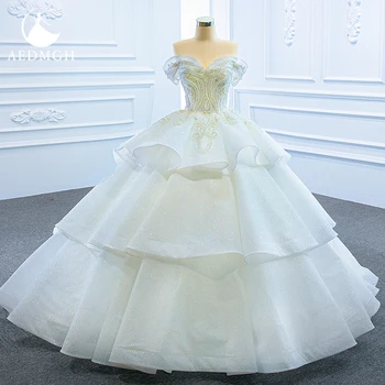 Aedmgh Бальное Платье Королевские Свадебные Платья 2023 Милая С Открытыми Плечами Vestido De Novia Кружевное Расшитое Блестками Robe De Mariee
