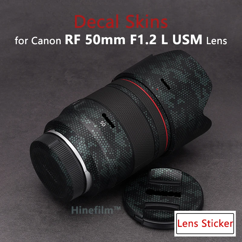 RF50 F1.2 Объектив Премиум-класса с Наклейкой на Кожу для Canon RF50mm F1.2 L USM Защита объектива От царапин, Пленка Для Обертывания, Наклейка . ' - ' . 0
