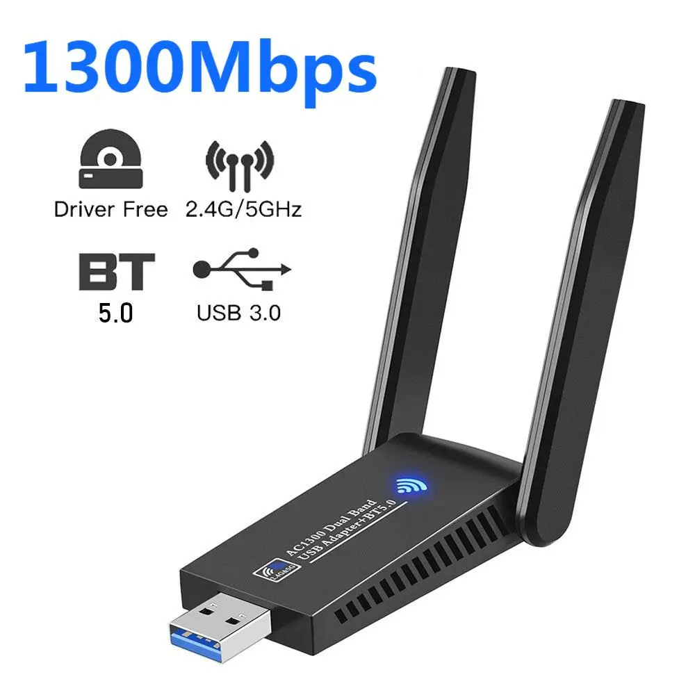 1300 Мбит/с WiFi 6 USB Адаптер Беспроводная Сетевая карта USB 3,0 WiFi Bluetooth Ключ LAN Ethernet Двухдиапазонный 2,4 G/5,8 G Для Портативных ПК . ' - ' . 0
