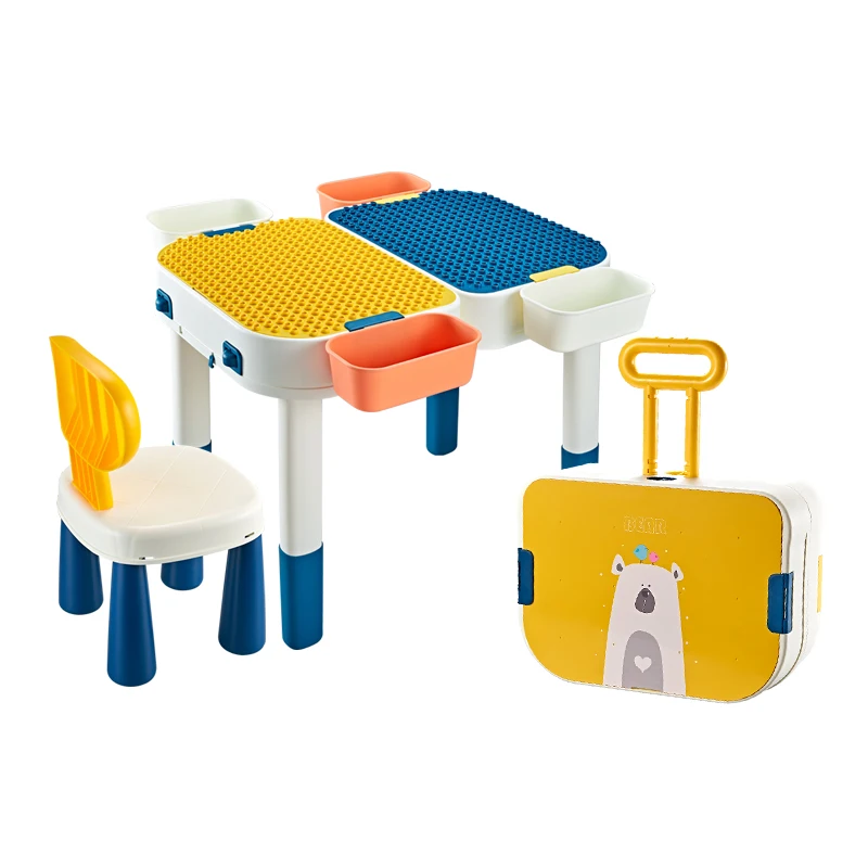 Новые Строительные блоки, детский стол для учебы, чемодан, забавная портативная игрушка, подарки для детей . ' - ' . 0