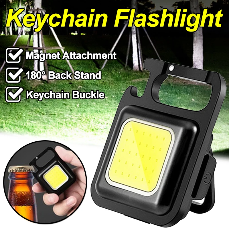 Мини Портативные светодиодные фонари, Брелок, Рабочий свет, USB Перезаряжаемая лампа для кемпинга, Водонепроницаемые наружные аварийные магнитные фонари . ' - ' . 0