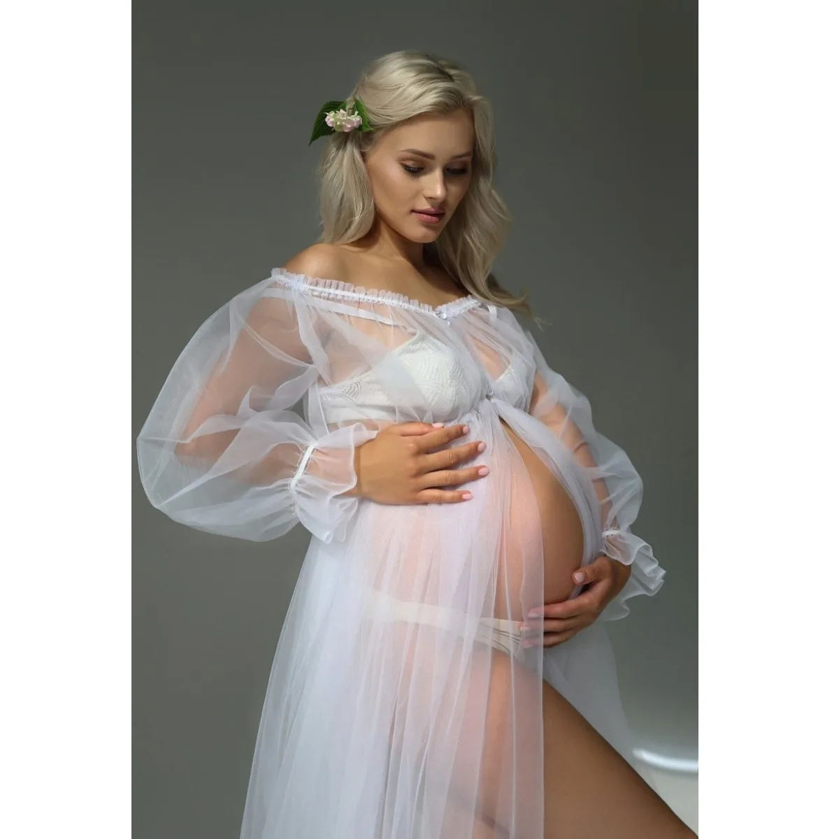 Сексуальные прозрачные платья для беременных с открытыми плечами для беременных, Халат для фотосессии, ночное платье для выпускного вечера . ' - ' . 0