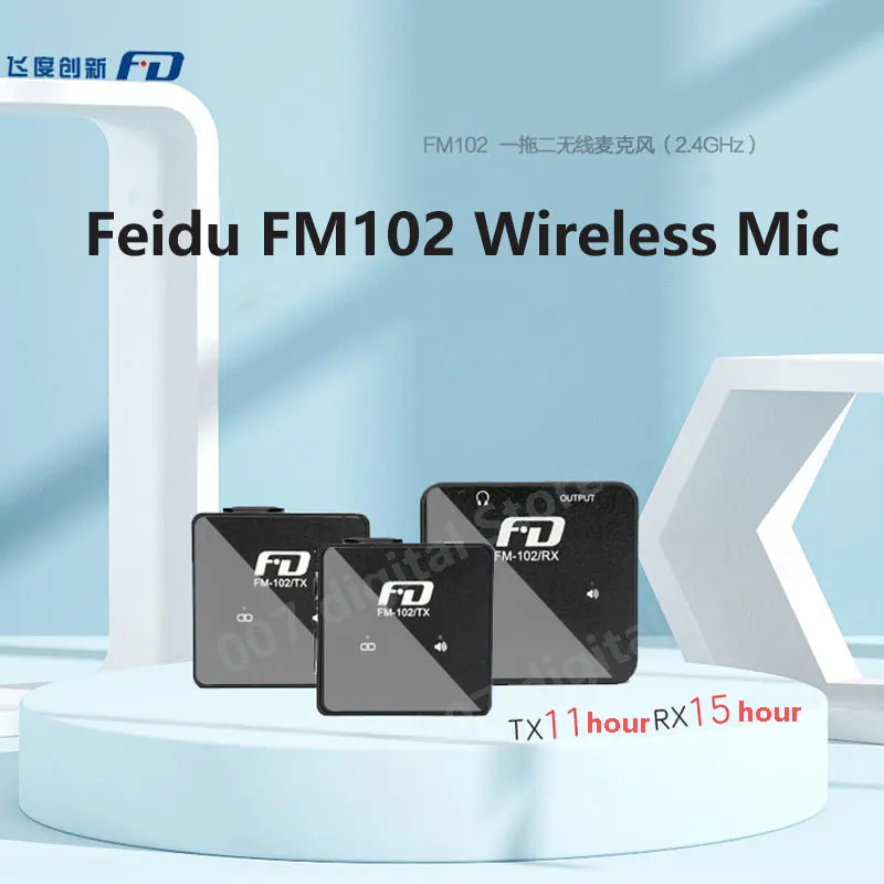 Feidu FM102 Беспроводной Микрофон Портативный Мини Аудио UHF Беспроводной Петличный Микрофон Для Смартфона DSLR Камеры Запись Интервью С Микрофоном . ' - ' . 0