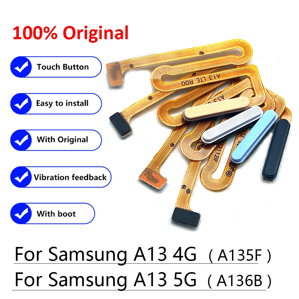 10 шт. Оригинальный Для Samsung A13 4G 5G A135F A136B Кнопка Home Отпечаток пальца Сенсорный ID Сенсор Гибкий Кабель Лента Запасные Части . ' - ' . 1