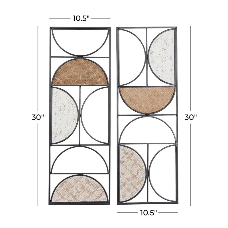 Коричневый металлический резной рисунок, геометрический декор для стен (2 отсчета) . ' - ' . 1