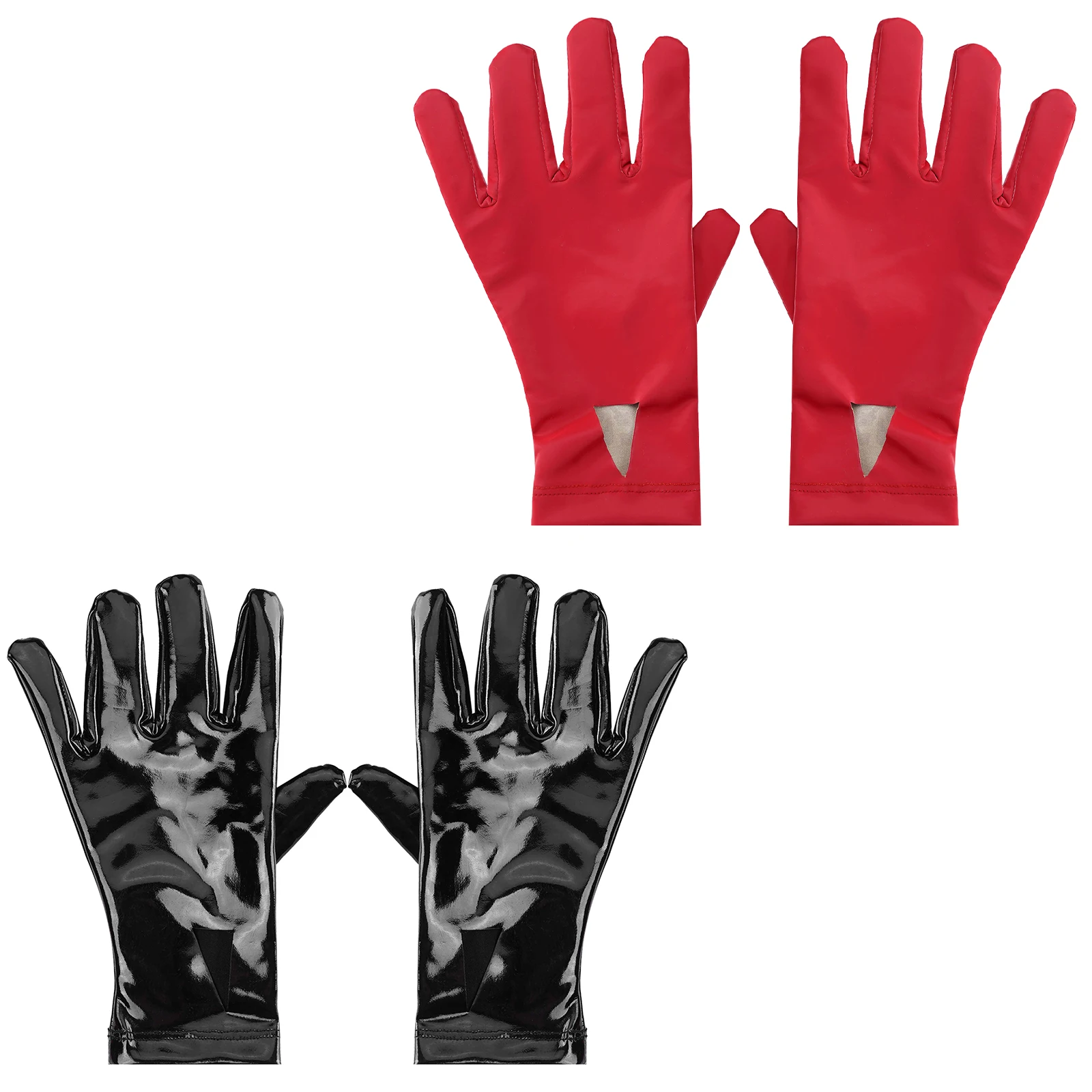 Женские латексные короткие перчатки из искусственной кожи с аммиаком, полые перчатки на полный палец, для вечеринки, Косплей, Аксессуары для сценических костюмов Горничной . ' - ' . 1
