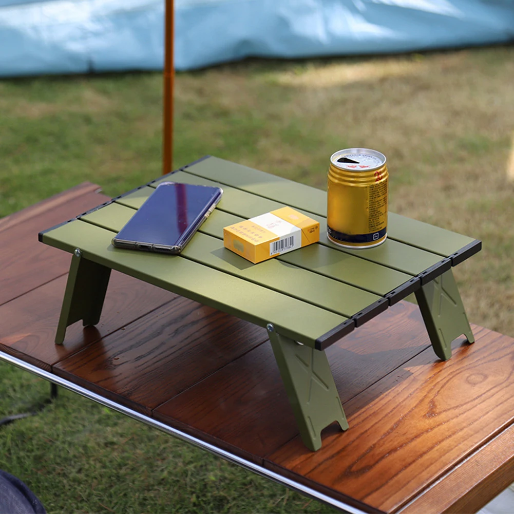 Мини Складной Стол для Кемпинга Легкая Домашняя кровать Компьютерный стол с сумкой для переноски Держатель посуды Стол для пикника на открытом воздухе . ' - ' . 1