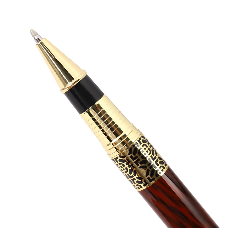 2X китайская классическая шариковая ручка с роликами, элегантная шариковая ручка из золотистого металла для офиса, фирменная школьная ручка . ' - ' . 1