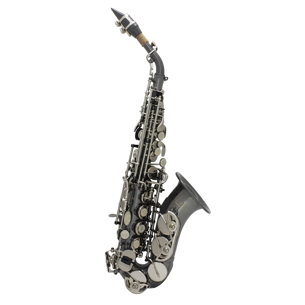 Латунный духовой инструмент SLADE Bb, высокоточный никелированный черный сопрано-саксофон . ' - ' . 1