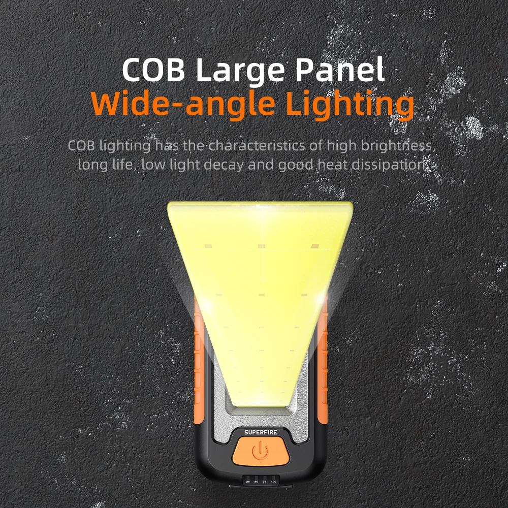 SUPERFIRE G21 USB Перезаряжаемый Рабочий фонарь COB, портативный светодиодный фонарик для кемпинга, Рыбалки, Фонарь с магнитным дизайном, фонарик . ' - ' . 2
