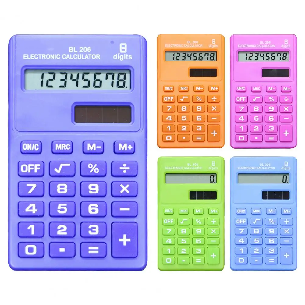Карманный Портативный электронный калькулятор из 8 цифр Надежный ABS Карманный ручной калькулятор Канцелярские принадлежности . ' - ' . 2