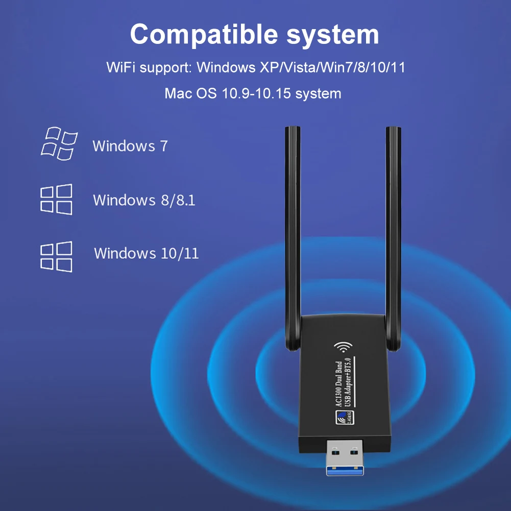 1300 Мбит/с WiFi 6 USB Адаптер Беспроводная Сетевая карта USB 3,0 WiFi Bluetooth Ключ LAN Ethernet Двухдиапазонный 2,4 G/5,8 G Для Портативных ПК . ' - ' . 2