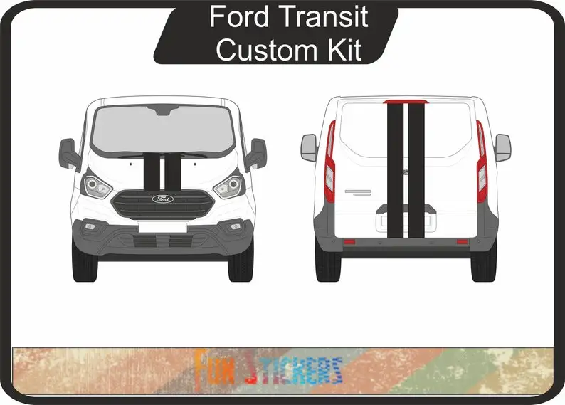 Ford Transit Custom Body Kit Strippe Спереди сзади слева справа . ' - ' . 2
