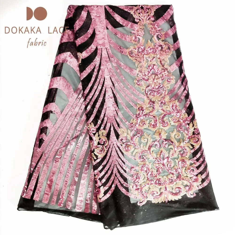 Ослепительный дизайн, африканская чистая Вуаль, кружевная ткань 2019, Нигерийская вышивка с блестками, Тюлевая сетка, кружево для женского платья . ' - ' . 2