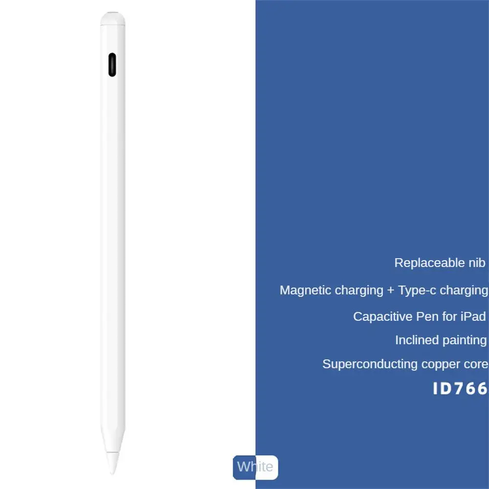 емкостная ручка 166 мм, тонкая и легкая, с магнитным притяжением, зарядка для Apple, с сенсорным экраном, с сенсорным дисплеем, белая . ' - ' . 2