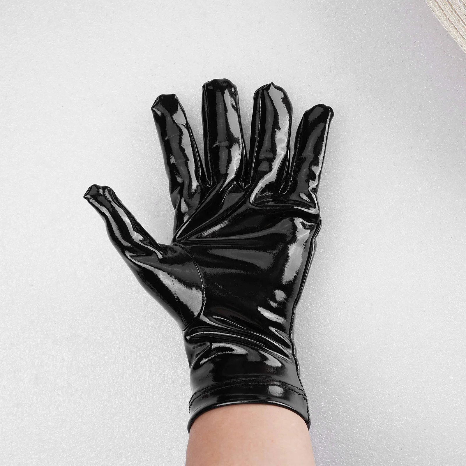 Женские латексные короткие перчатки из искусственной кожи с аммиаком, полые перчатки на полный палец, для вечеринки, Косплей, Аксессуары для сценических костюмов Горничной . ' - ' . 2
