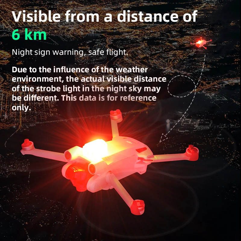 Светильник для дрона, Совместимый с DJI Mini 3 Pro Inspire 2 Pro, 3 Цвета, Регулируемый Светильник для защиты от столкновений, видимый на расстоянии 3,5 км от Дрона . ' - ' . 2