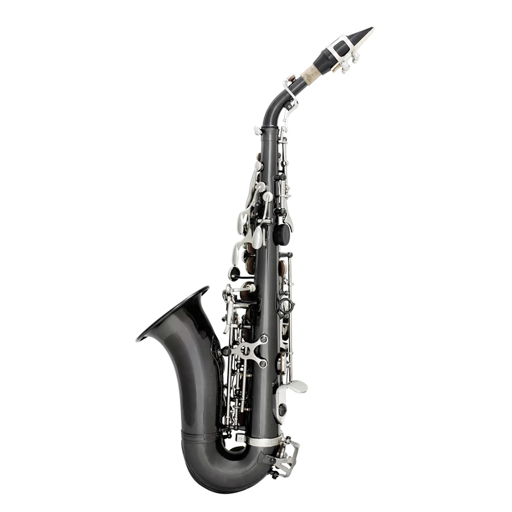 Латунный духовой инструмент SLADE Bb, высокоточный никелированный черный сопрано-саксофон . ' - ' . 2