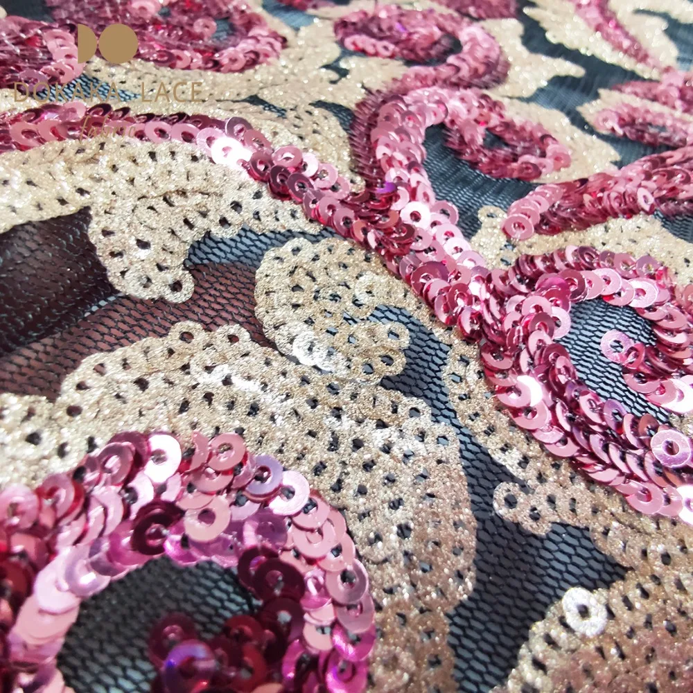 Ослепительный дизайн, африканская чистая Вуаль, кружевная ткань 2019, Нигерийская вышивка с блестками, Тюлевая сетка, кружево для женского платья . ' - ' . 3