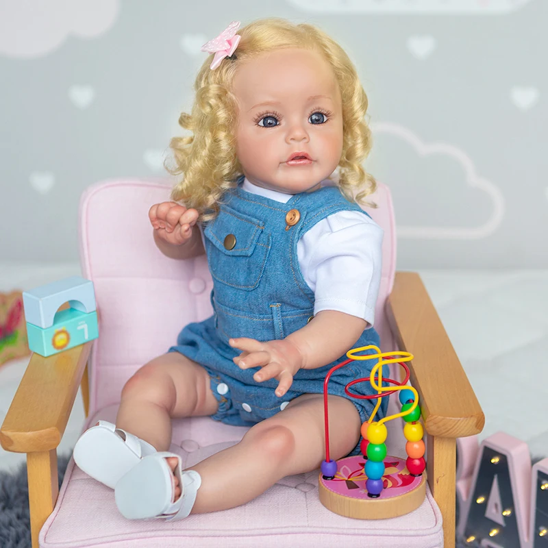 NPK 24-дюймовая готовая кукла Реборн Сью-сью, уже раскрашенные наборы, очень реалистичный ребенок с тканевым телом и корневыми волосами на руках . ' - ' . 3