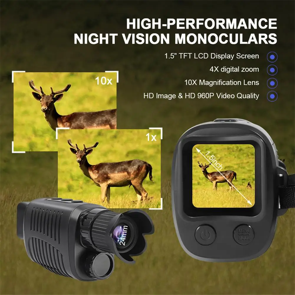 1080P Монокуляр Ночного видения Инфракрасный Охотничий Телескоп R7 Цифровые Очки ночного видения На открытом воздухе Для охоты Кемпинга . ' - ' . 3