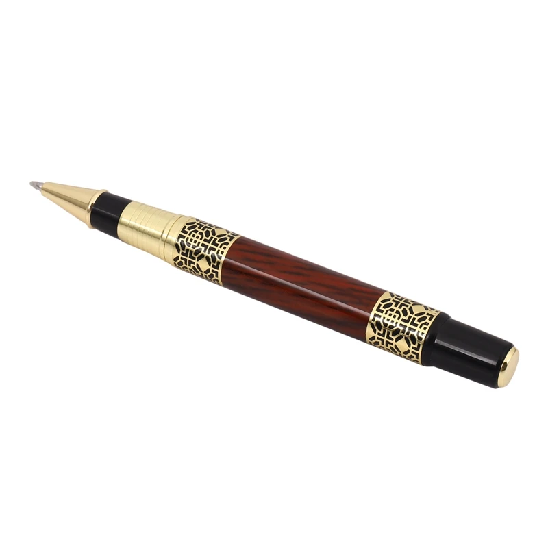 2X китайская классическая шариковая ручка с роликами, элегантная шариковая ручка из золотистого металла для офиса, фирменная школьная ручка . ' - ' . 3