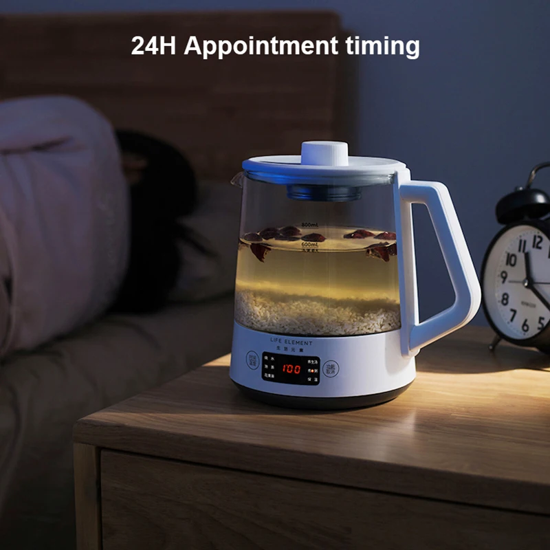 Многофункциональный Электрический чайник 220 В, Стеклянная кофеварка для чая, Домашняя кухня, Автоматический сохраняющий тепло Горшок для здоровья с дисплеем температуры . ' - ' . 4