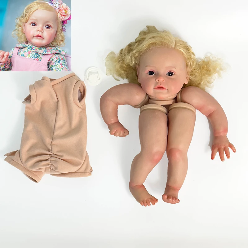 NPK 24-дюймовая готовая кукла Реборн Сью-сью, уже раскрашенные наборы, очень реалистичный ребенок с тканевым телом и корневыми волосами на руках . ' - ' . 4