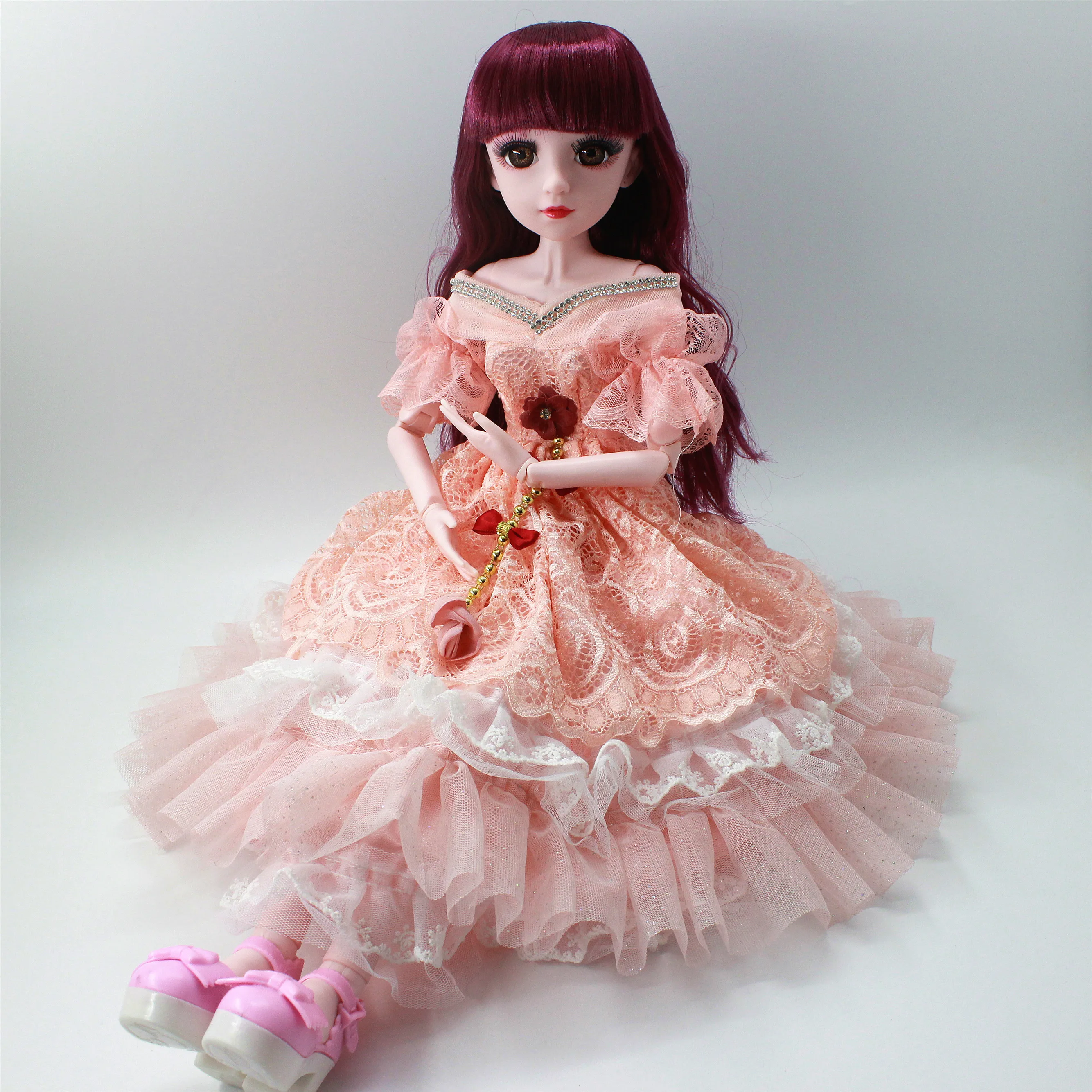 60 см кукла BJD с одеждой Принцессы, аксессуары, Подвижные шарнирные куклы 1/3, Свадебное платье, игрушки для девочек в подарок . ' - ' . 4
