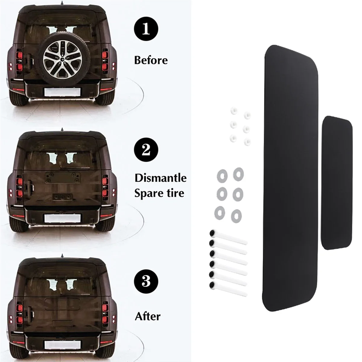 Накладка на заднее запасное колесо автомобиля для Land Rover Defender 90 110 2020-2023, защитная крышка, украшение багажника автомобиля . ' - ' . 4