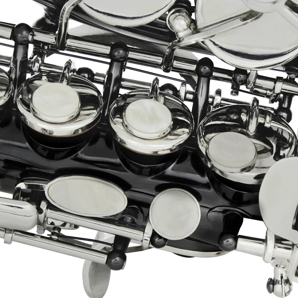 Латунный духовой инструмент SLADE Bb, высокоточный никелированный черный сопрано-саксофон . ' - ' . 4