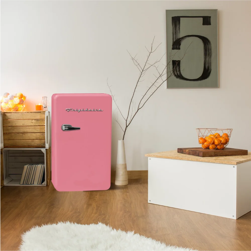 однодверный Ретро-Компактный Холодильник EFR372 объемом 3,2 кубических Фута, Розовый, Холодильники Из нержавеющей Стали, Морозильная Техника, Кухня Для Дома . ' - ' . 4
