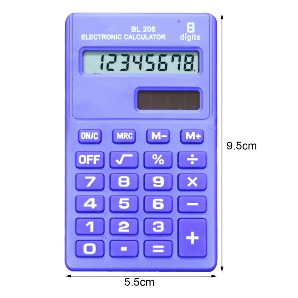 Карманный Портативный электронный калькулятор из 8 цифр Надежный ABS Карманный ручной калькулятор Канцелярские принадлежности . ' - ' . 5
