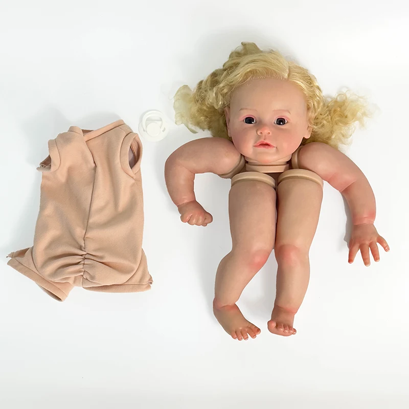 NPK 24-дюймовая готовая кукла Реборн Сью-сью, уже раскрашенные наборы, очень реалистичный ребенок с тканевым телом и корневыми волосами на руках . ' - ' . 5