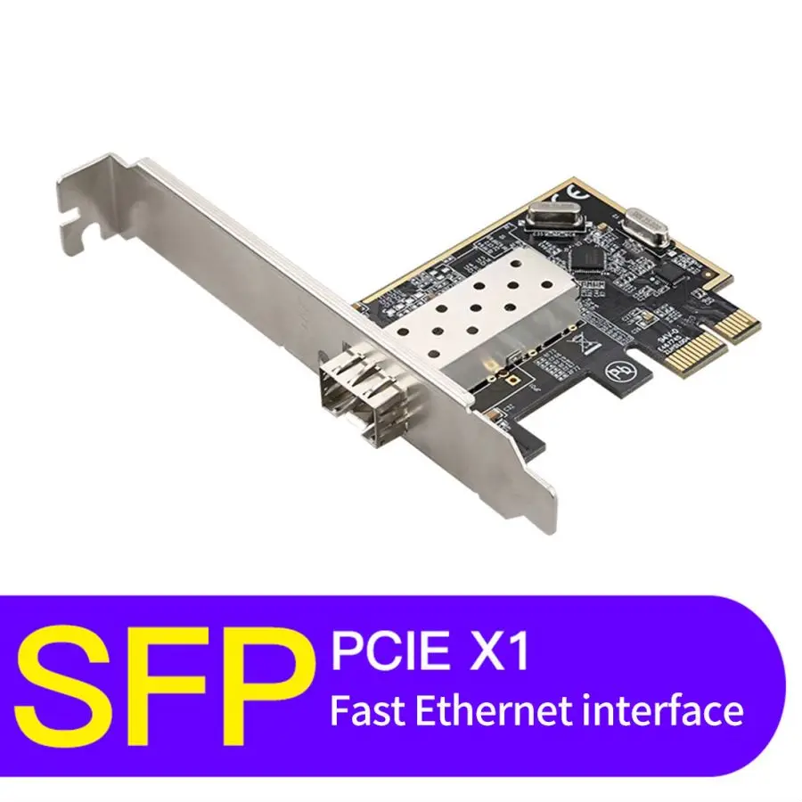 DIEWU TXA084 PCI Express x1 1-Портовая Оптоволоконная сетевая карта Fast Ethernet SFP RTL8106E/IP102GA с двойным чиповым управлением для настольных компьютеров 100 Мбит/с . ' - ' . 5