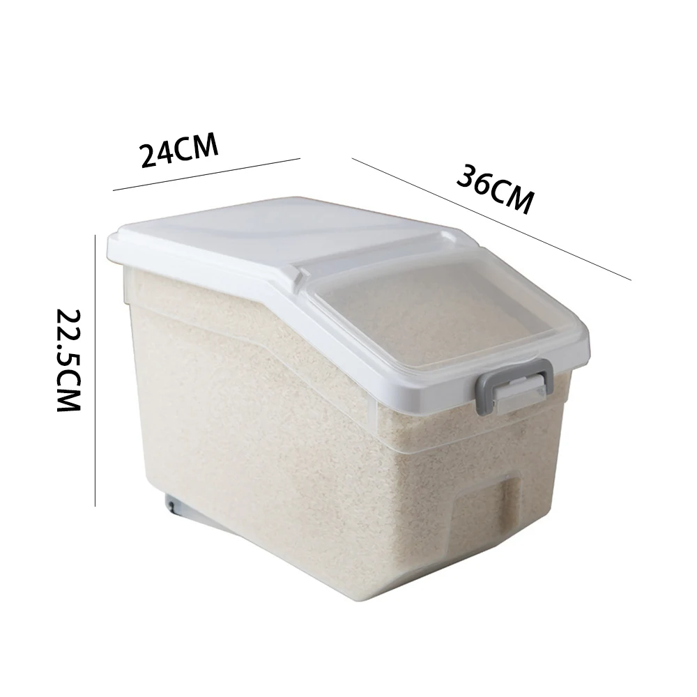 Коробка для хранения риса Весом 10 кг, Диспенсер для риса, Контейнер для риса, банка для хранения зерна, Диспенсер для хлопьев, Контейнер для корма для домашних животных, Кухонный Органайзер . ' - ' . 5