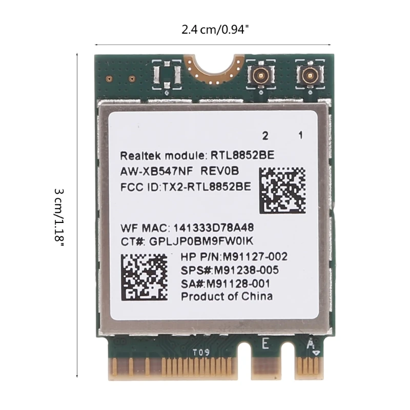 RTL8852BE-M2CC Двухдиапазонный Беспроводной Адаптер Wi-Fi6 для ПК, Адаптер для ноутбука, Металлический Материал для длительного Использования, Высокое качество . ' - ' . 5
